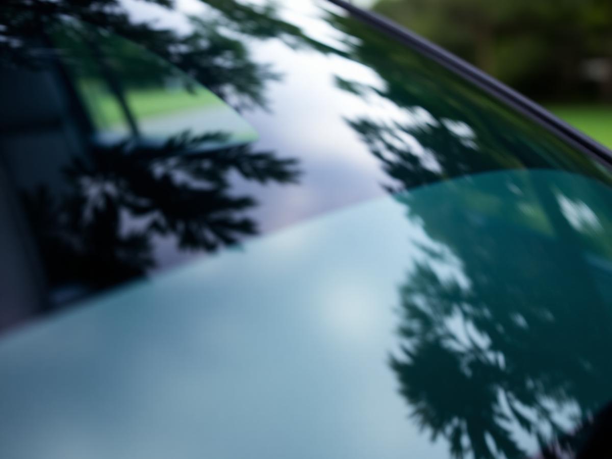 Windshield protection film close up